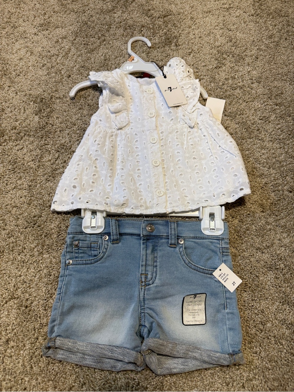 NWT 2T Girl’s 7 For All Mankind 2 Piece Outfit